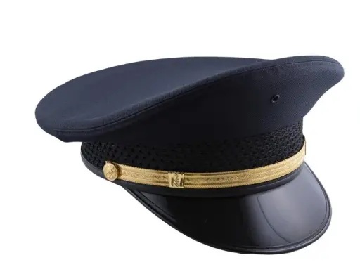 Garrison Police Dress Hat Frame/Cover- NAVY w/ Gold Band, Bayly BA978109-0